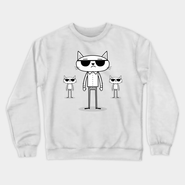 Cool Cats, Snarky Cats, Judgmental Cats Crewneck Sweatshirt by Andy McNally